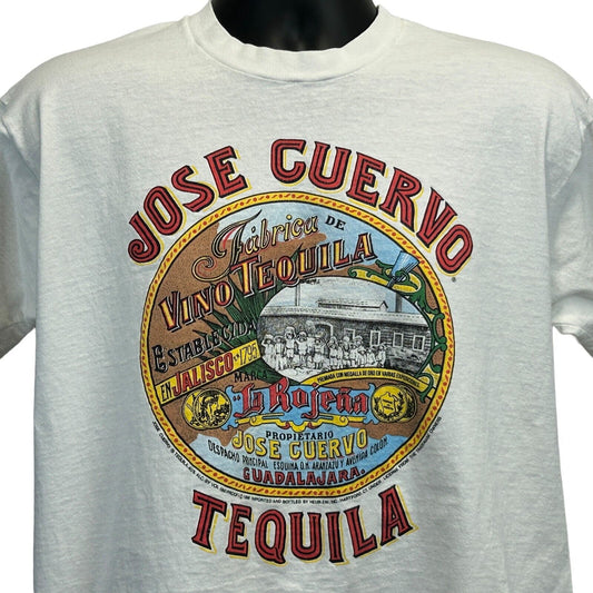 Jose Cuervo Tequila Vintage 90s T Shirt X-Large Alcohol Liquor USA Mens White