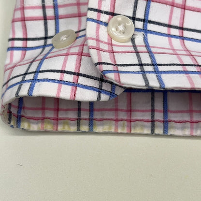 Wrangler Breast Cancer Awareness Pink Ribbon Plaid Shirt XL X-Large Button Down