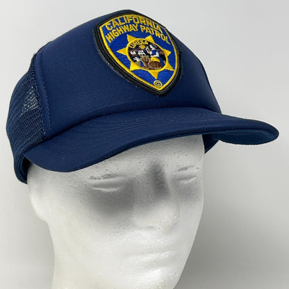 Vintage California Highway Patrol Eureka Trucker Hat Baseball Cap Snapback Blue