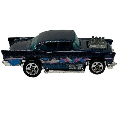 Hot Wheels '57 Chevy Collectible Diecast Car Blue Chevrolet Vehicle Vintage 1995