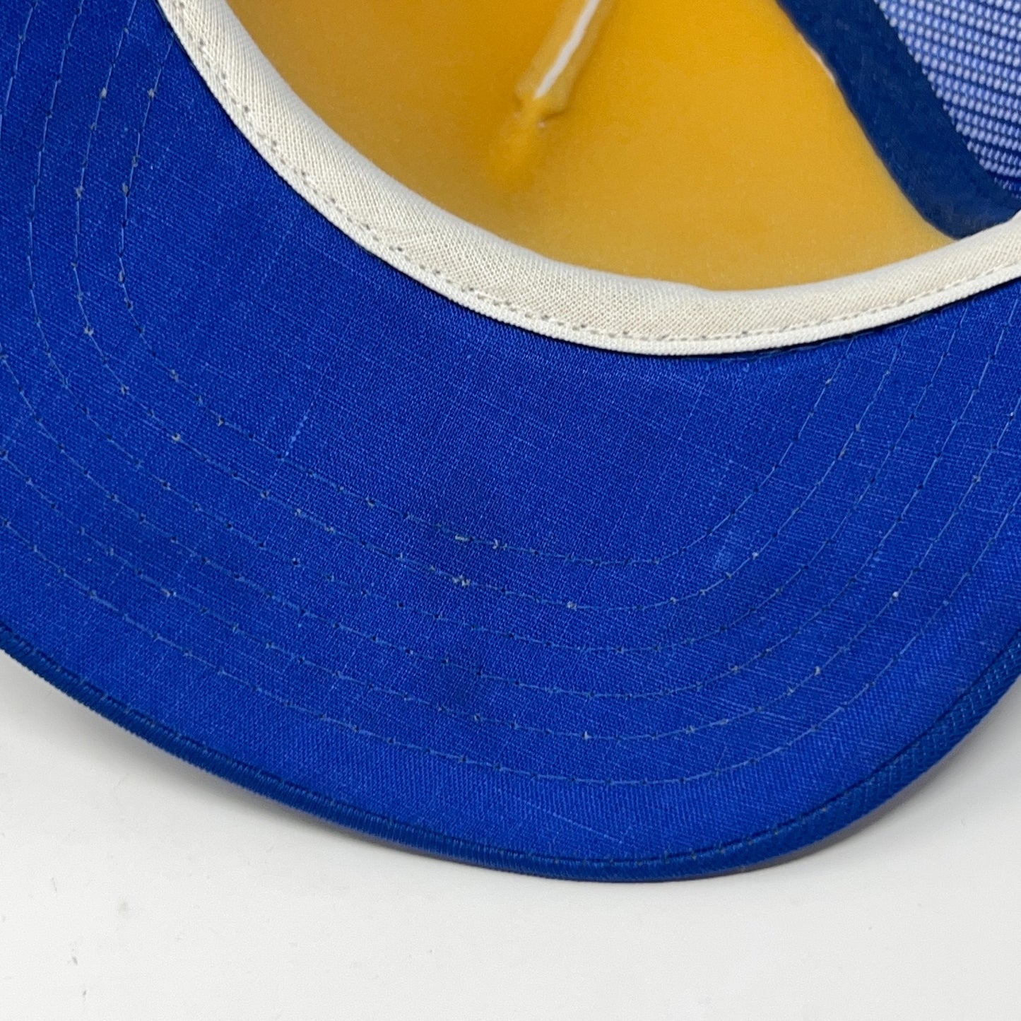 Vintage 80s Concrete Breaking Trucker Hat Baseball Cap Mesh Snapback Blue