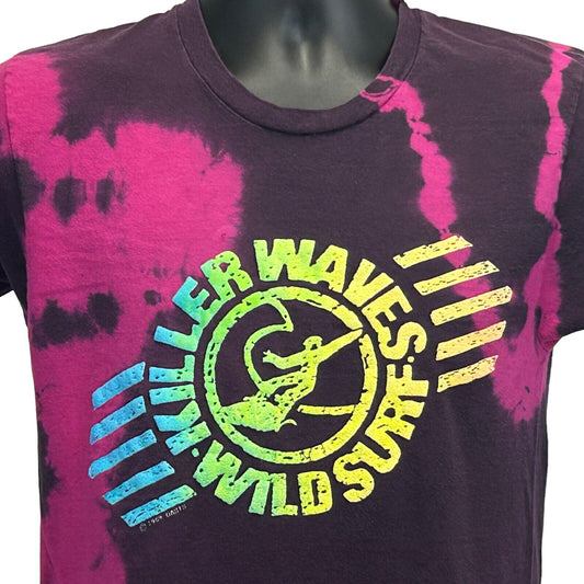 Camiseta Killer Waves Wild Surf, pequeña, vintage, años 80, surfista, surf, EE. UU., para hombre, color morado