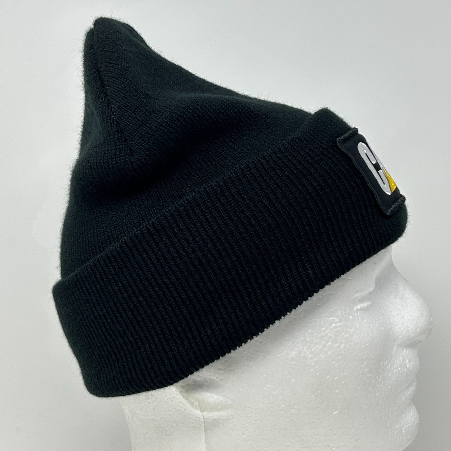 CAT Caterpillar Beanie Winter Hat Toque Flip Cuffed Black Construction Mining