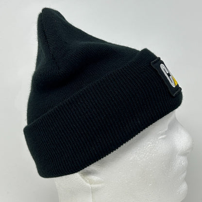 CAT Caterpillar Beanie Winter Hat Toque Flip Cuffed Black Construction Mining