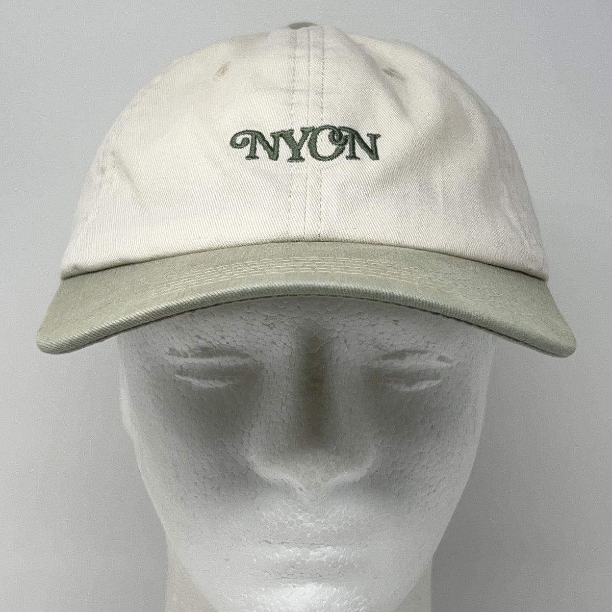 NYON New York Or Nowhere Hat Baseball Cap Dad Strapback Cream Green Embroidered