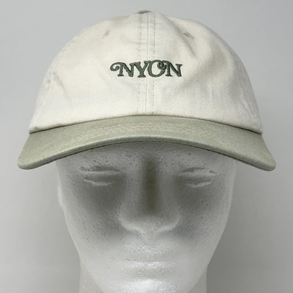 NYON New York Or Nowhere Hat Baseball Cap Dad Strapback Cream Green Embroidered