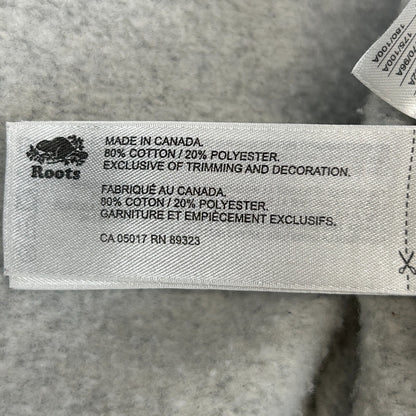 Roots is Canada Hoodie Hooded Sweatshirt Full Zip Maple Leaf Gray Mens L Large