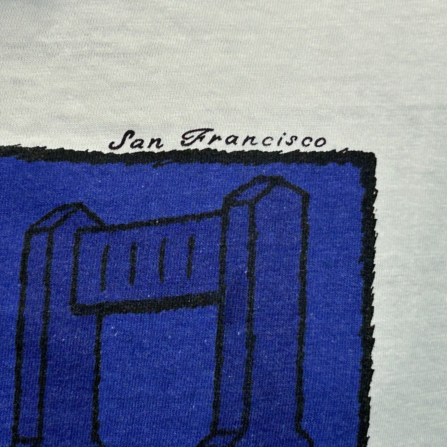 San Francisco Streetcar Vintage 90s T Shirt Medium California Art Mens White