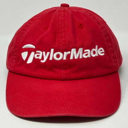 TaylorMade Dad Hat Red Golf Golfer Golfing Six Panel Strapback Baseball Cap