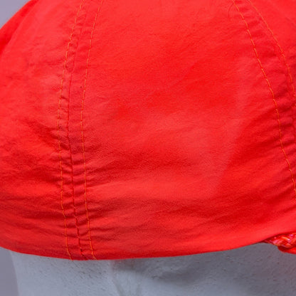 Vintage 90s Quantum Fishing Reels Hat Cap Blaze Orange Snapback Fisherman Rope