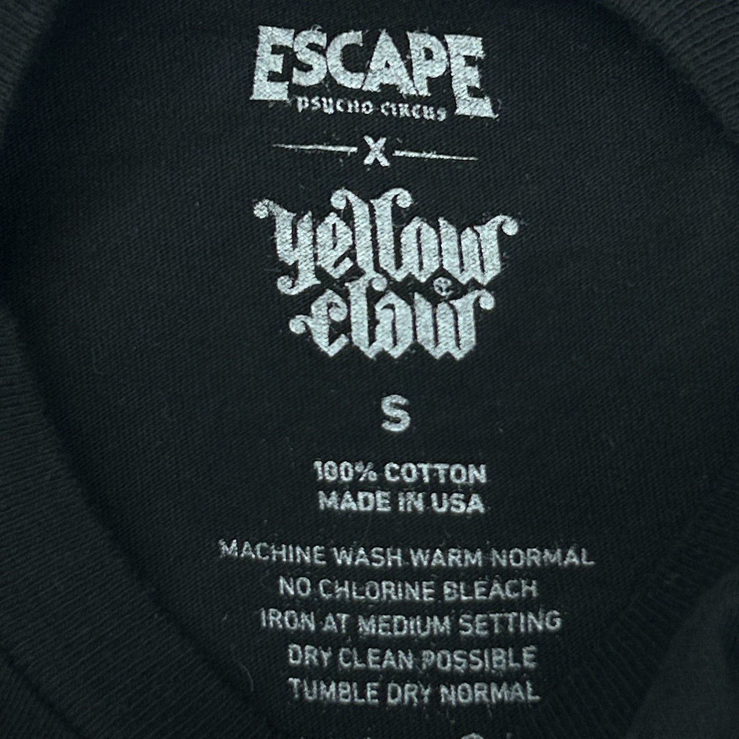 Yellow Claw x Escape Psycho Circus T Shirt EDM Insomniac Halloween Black S Small
