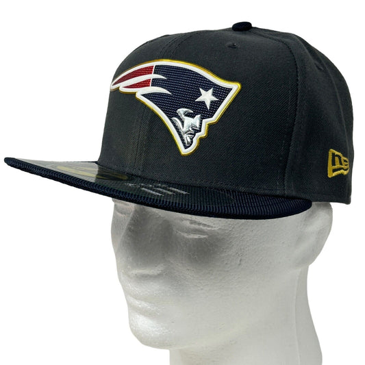 New England Patriots Hat Gray Blue New Era NFL Baseball Cap Fitted Size 7 1/4