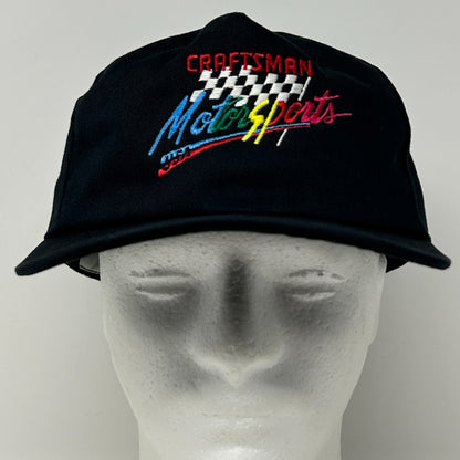 Vintage Craftsman Motorsports Hat Cap Black 90s NASCAR Sears Snapback USA Made
