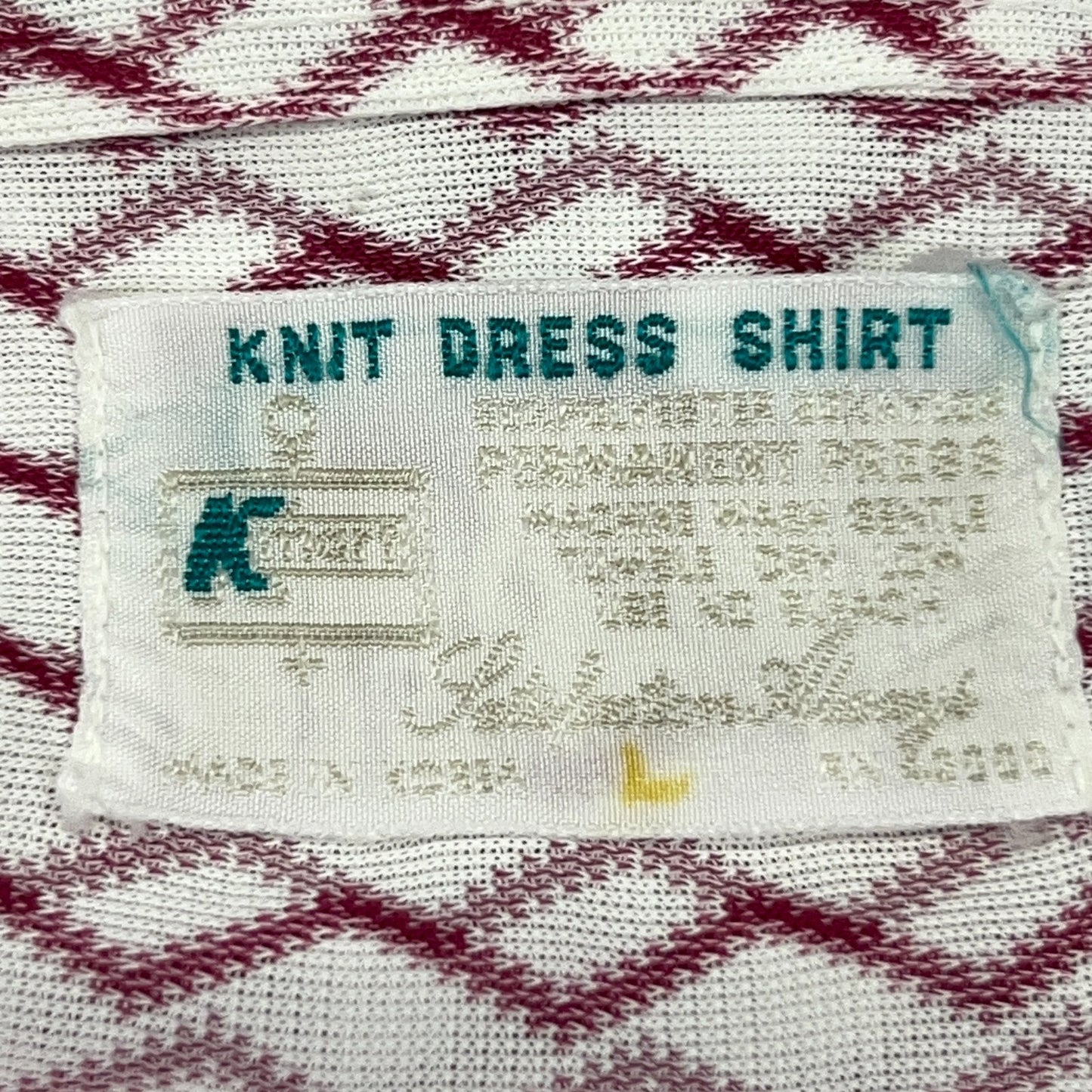 Vintage 70s K-Mart Button Front Shirt Big Collar Disco Striped Red Mens M Medium