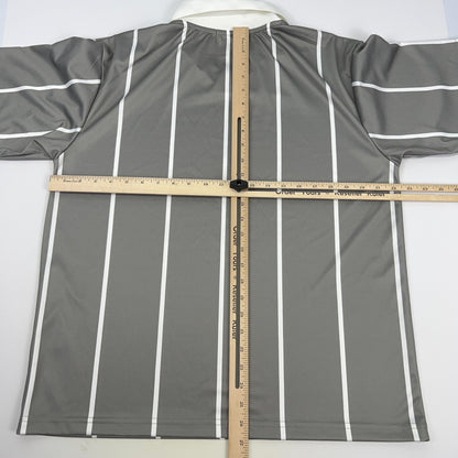 Honda Racing HRC Jersey Polo Shirt Gray Striped Auto Motorsports Unisex M Medium