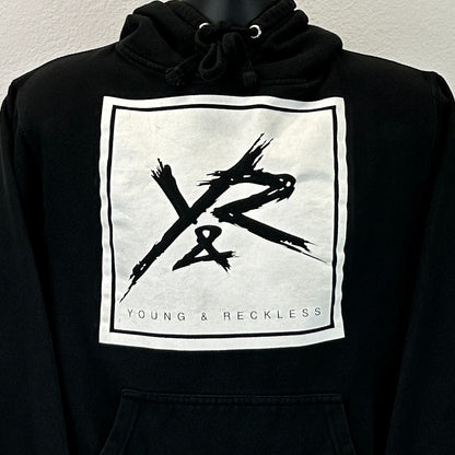 Young & Reckless YR Hoodie Hooded Sweatshirt Streetwear Logo Black S Small