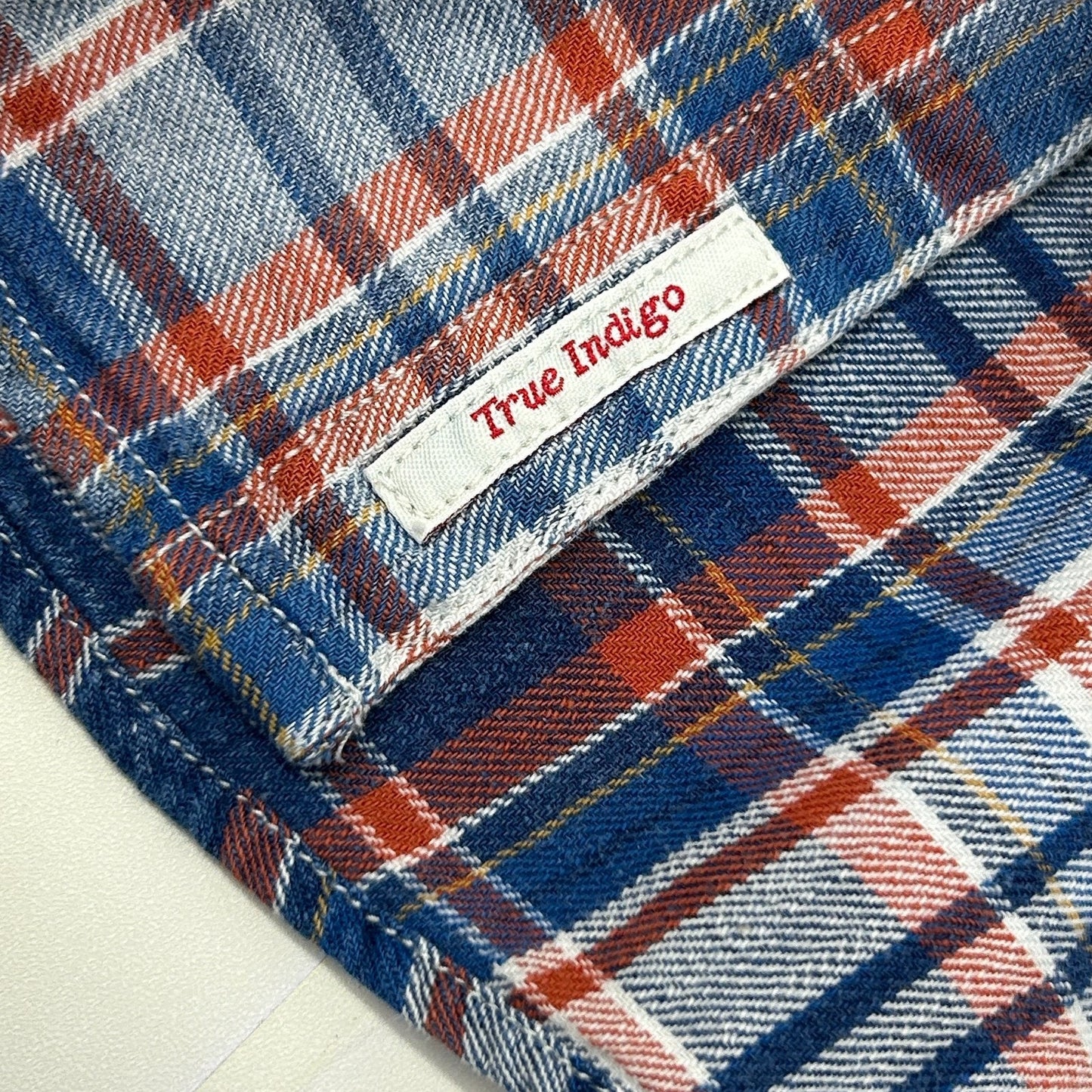 Lucky Brand Pearl Snap Button Front Shirt Plaid True Indigo Blue Mens M Medium