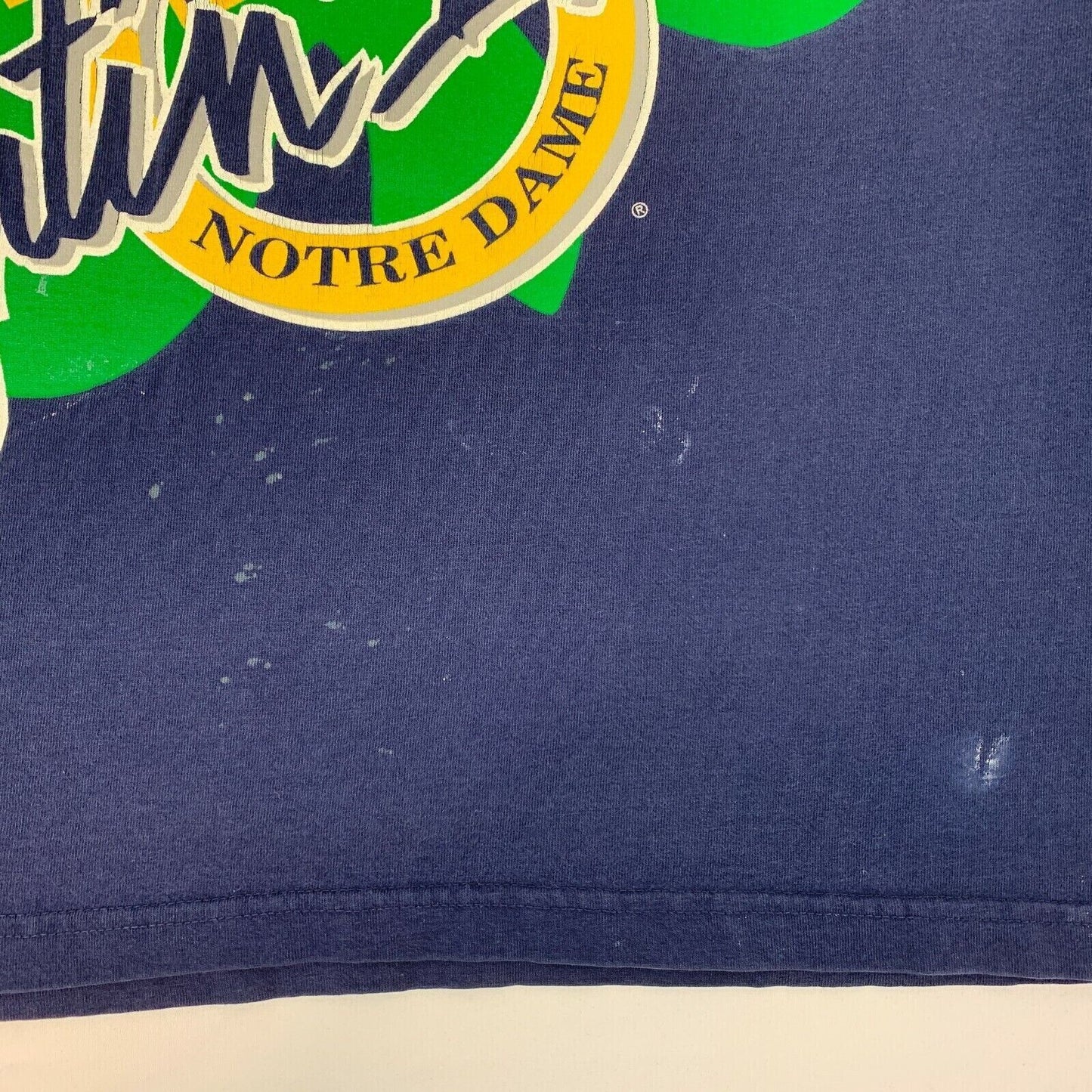 Notre Dame Fighting Irish Vintage 90s T Shirt NCAA University Blue Tee Large