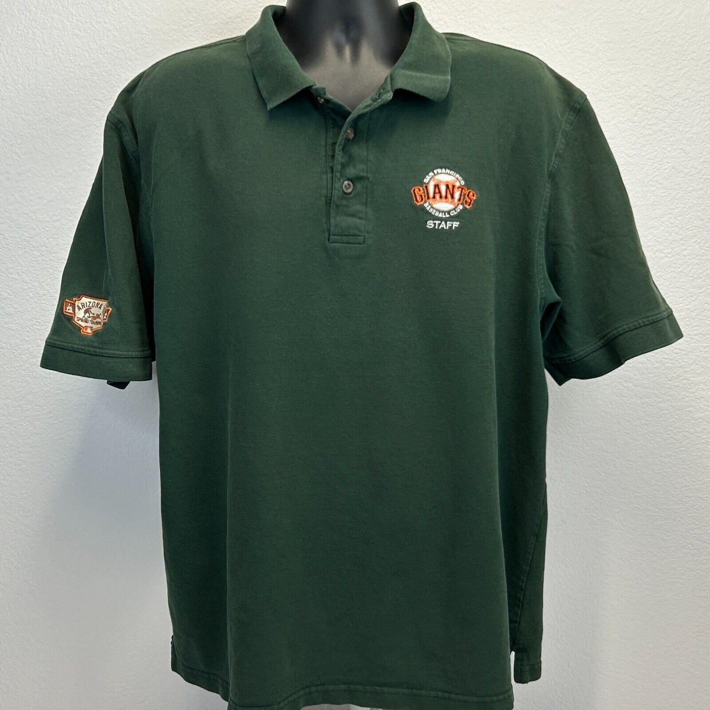 Camiseta tipo polo de entrenamiento de primavera del personal de los San Francisco Giants, talla extra grande, color verde, para hombre, 2006