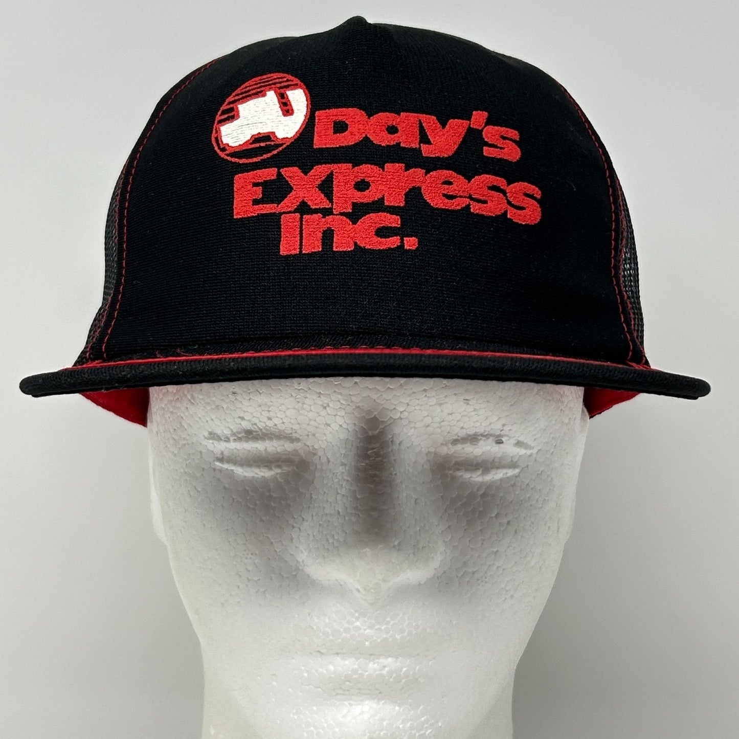 Vintage 80s Days Express Inc Trucker Hat Baseball Cap USA Mesh Snapback Black