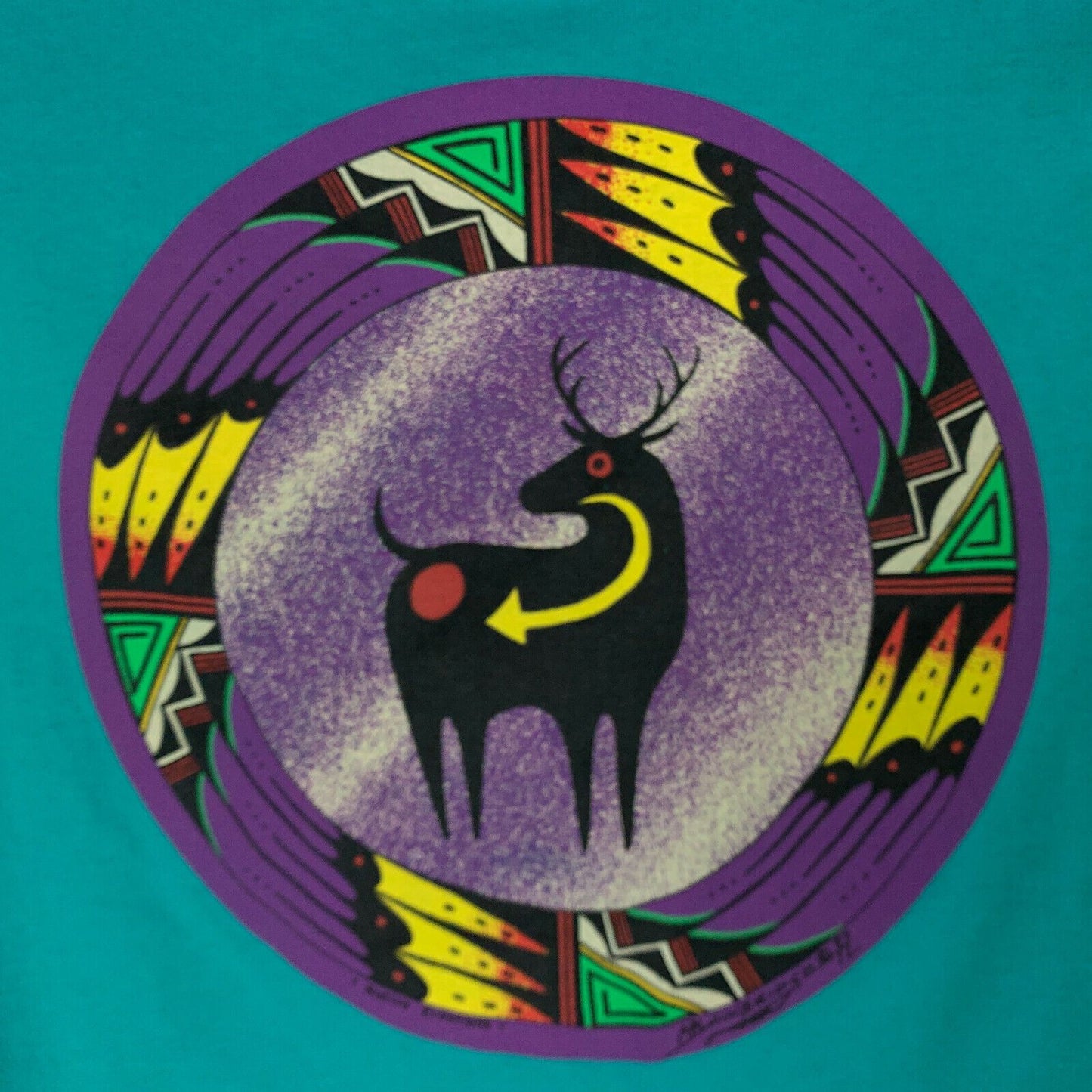 Native Creations Vintage 90s T Shirt Small Deer Butt American Indian Made In USA