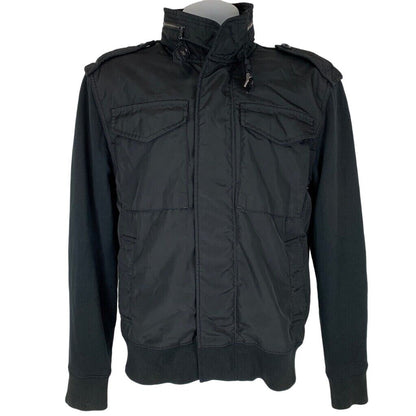 Ralph Lauren Black Label Cafe Racer Chaqueta cortavientos capucha oculta con capucha mediana