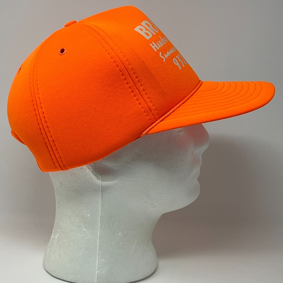 Vintage 90s Brawley Hardware and Lumber Trucker Hat Cap Orange Snapback Missouri