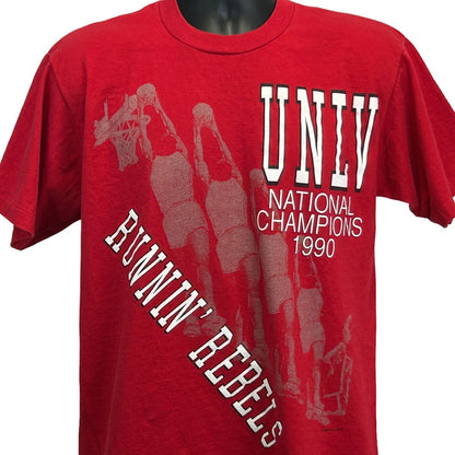 Camiseta vintage de campeones nacionales de la UNLV 1990 para hombre, talla mediana, baloncesto de la NCAA, años 90, color rojo