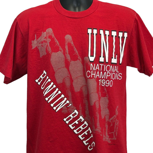 复古 UNLV 1990 年全国冠军 T 恤男式中号 NCAA 篮球 90 年代红色