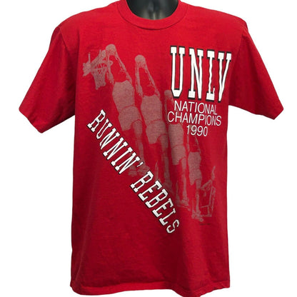 Camiseta vintage de campeones nacionales de la UNLV 1990 para hombre, talla mediana, baloncesto de la NCAA, años 90, color rojo