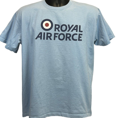 Royal Air Force RAF T Shirt United Kingdom Military Blue Graphic Tee Large