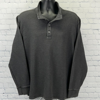 Eddie Bauer Thermal Henley XL X‑Large Gray Cotton Polyester Long Sleeve Shirt