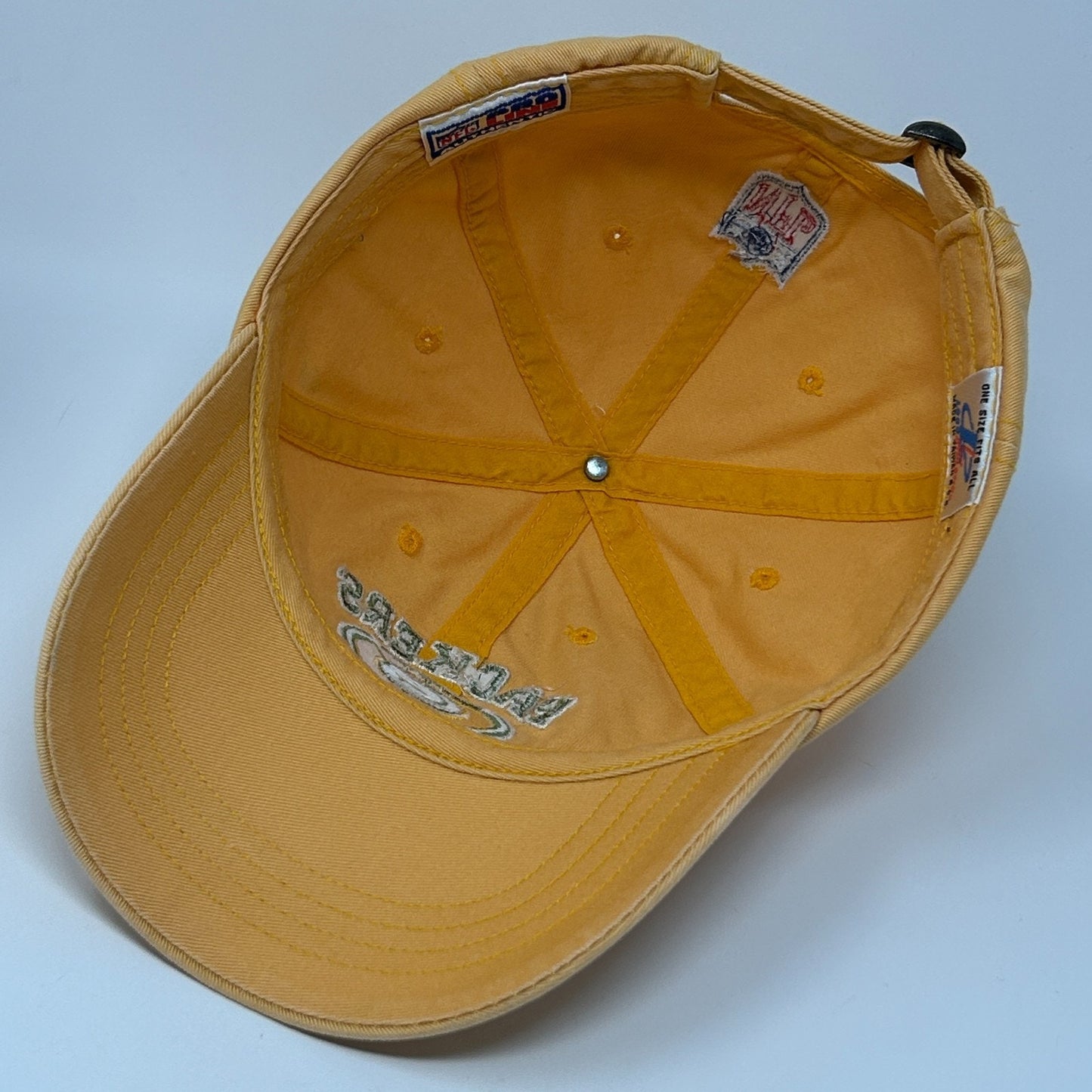Vintage 90s Green Bay Packers Dad Hat Baseball Cap Yellow NFL Pro Line Strapback