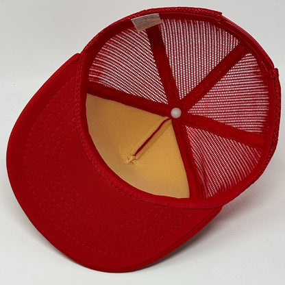 Vintage 80s Canadian Trucker Hat Baseball Cap Red Canada Maple Leaf Snapback