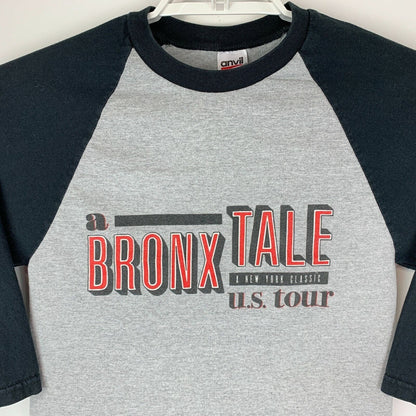 Camiseta raglán con gráfico musical de Nueva York para hombre, estilo gira A Bronx Tale, color gris