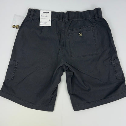 Sonoma Goods For Life Womens 8 Utility Bermuda Cargo Shorts Gray Stretch NWT