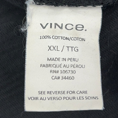 Vince Slub Polo Shirt Short Sleeve Cotton MR778-9371 Black Mens 2XL XXL