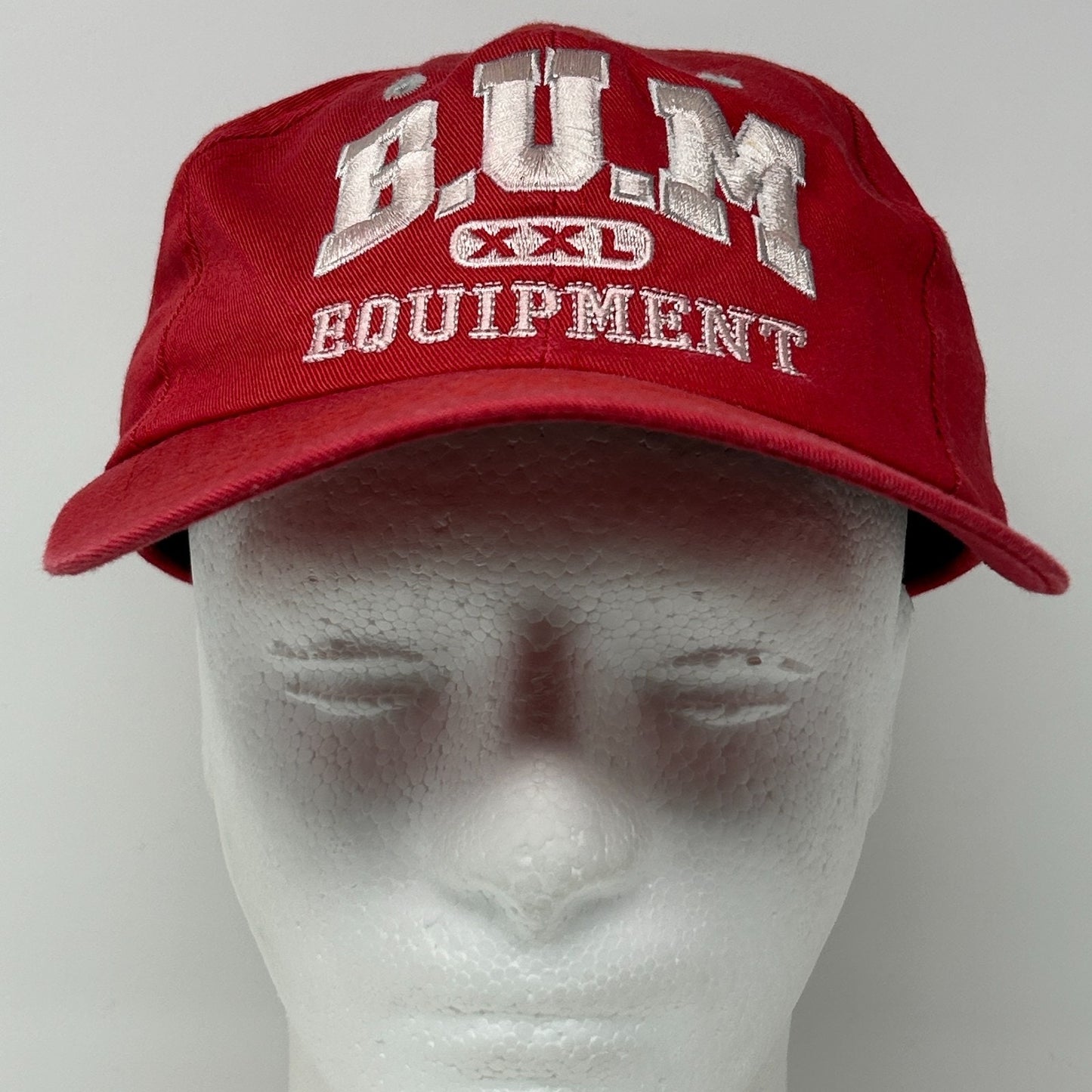 Vintage BUM Equipment Hat Cap Red 80s Logo Snapback 6 Panel