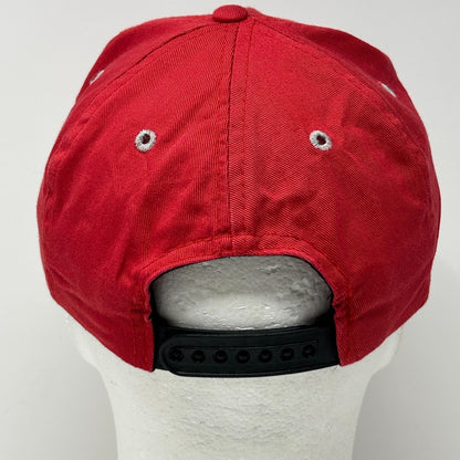 Vintage BUM Equipment Hat Cap Red 80s Logo Snapback 6 Panel