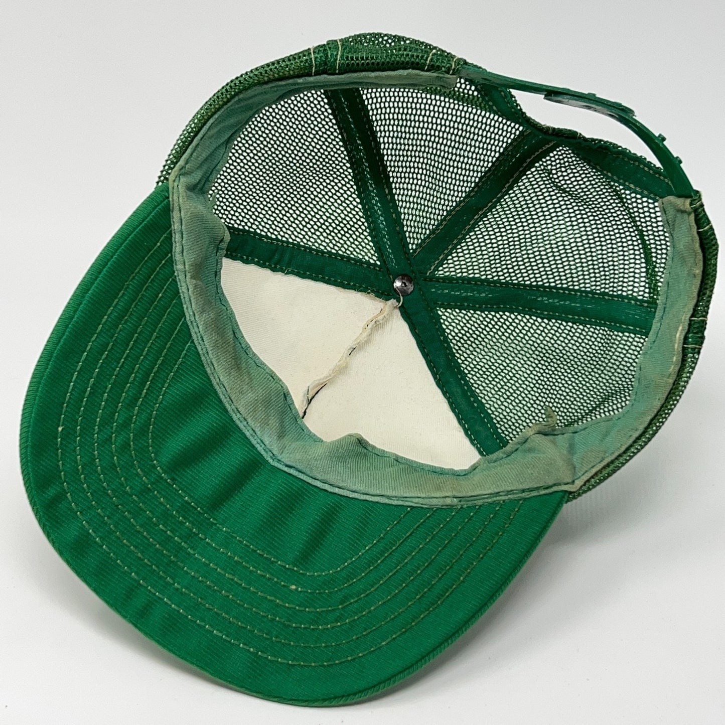 Vintage 80s Happy Days Smokeless Tobacco Trucker Hat Baseball Cap Snapback Green