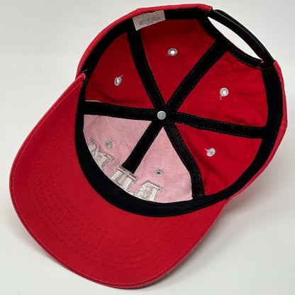Vintage BUM Equipment Hat Cap Red 80s Logo Snapback 6 Panel