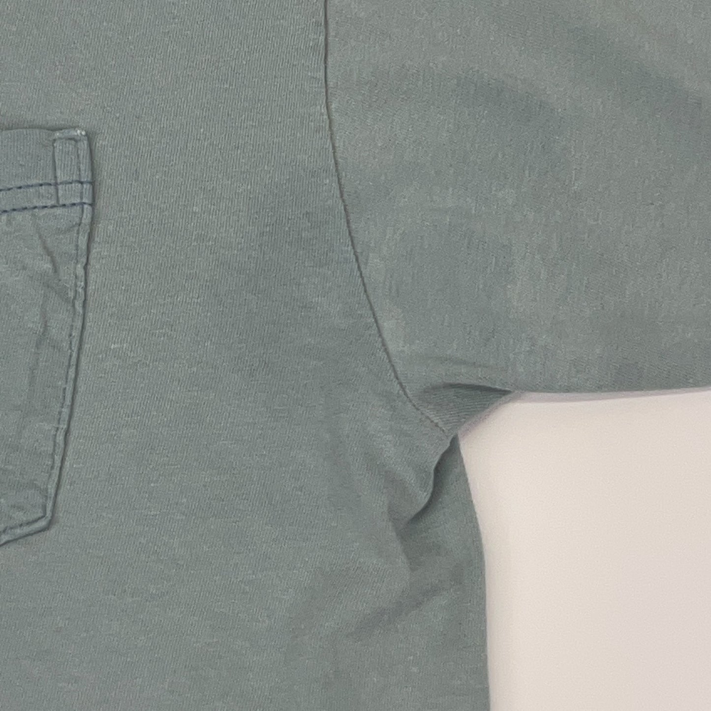Vintage 90s Distressed TownCraft T Shirt L Large Green USA Made Blank Pocket Tee