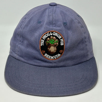 The Frog and Onion Pub Bermuda Dad Hat Vintage 90s Purple Strapback Baseball Cap