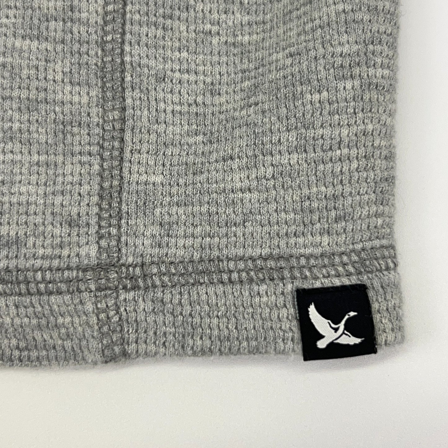 Eddie Bauer Thermal Henley XL X‑Large Gray Cotton Long Sleeve Waffle Knit Shirt