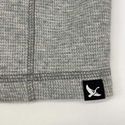 Eddie Bauer Thermal Henley XL X‑Large Gray Cotton Long Sleeve Waffle Knit Shirt