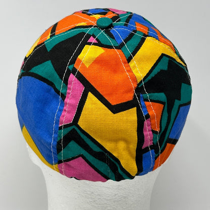 Vintage Beach Club Long Bill Dad Hat Cap Flex Fitted M-L Green 80s Tropical