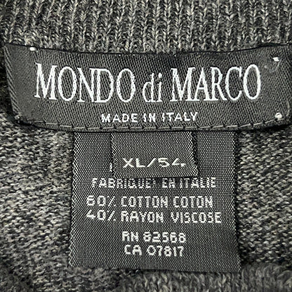 Vintage Mondo di Marco Sweater Mens XL X-Large 54 Gray Mock Neck Made In Italy