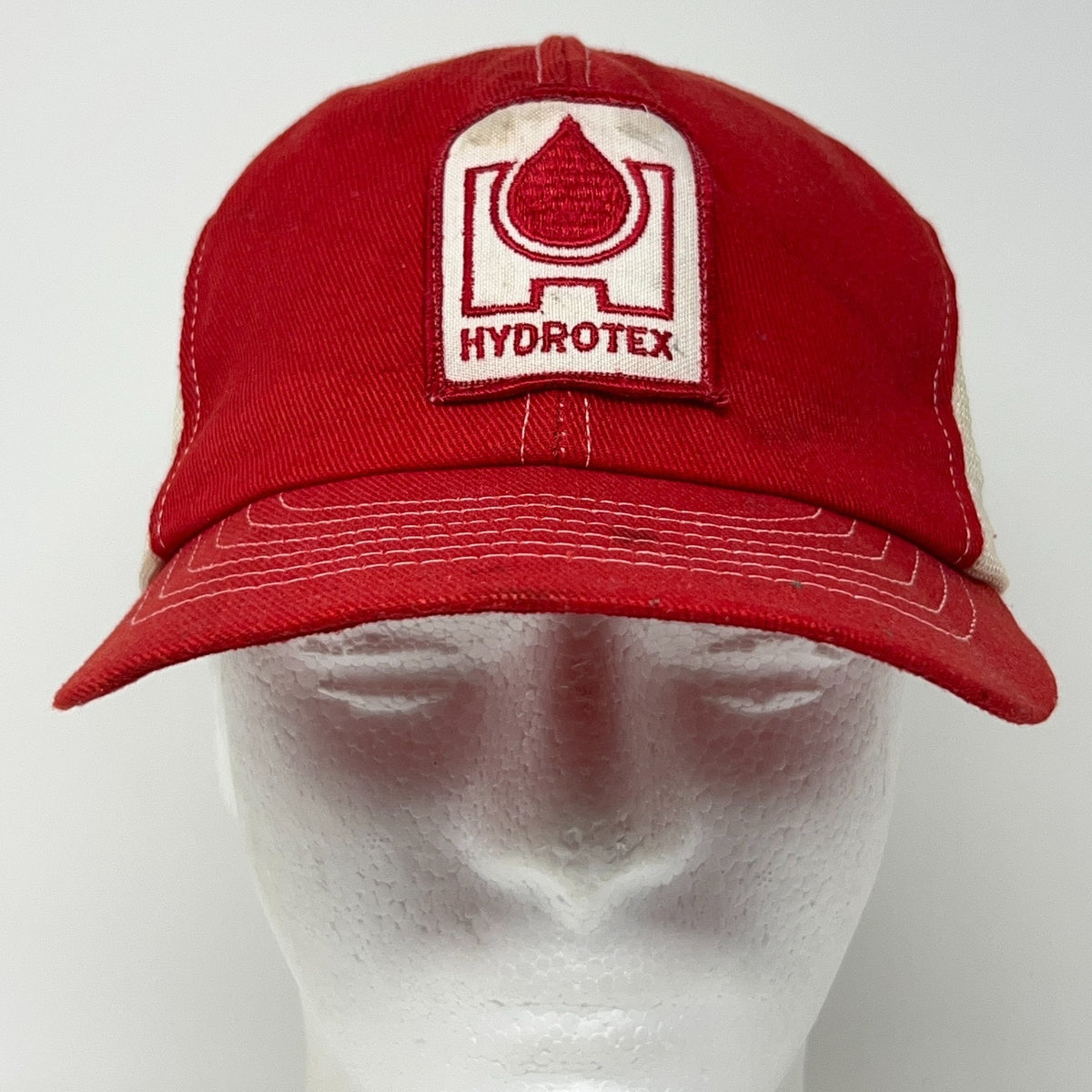 Vintage Hydrotex Lubricants Red Mesh Trucker Hat Baseball Cap Snapback Patch USA