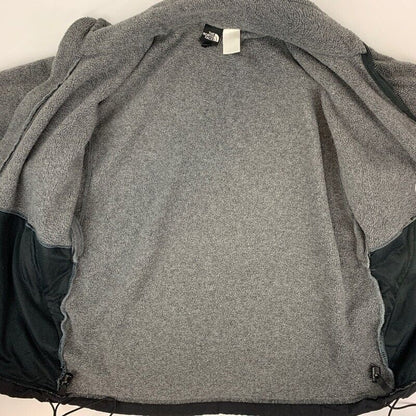 The North Face Fleece Jacket Medium Full Zipper Pockets Drawstring Mens Gray