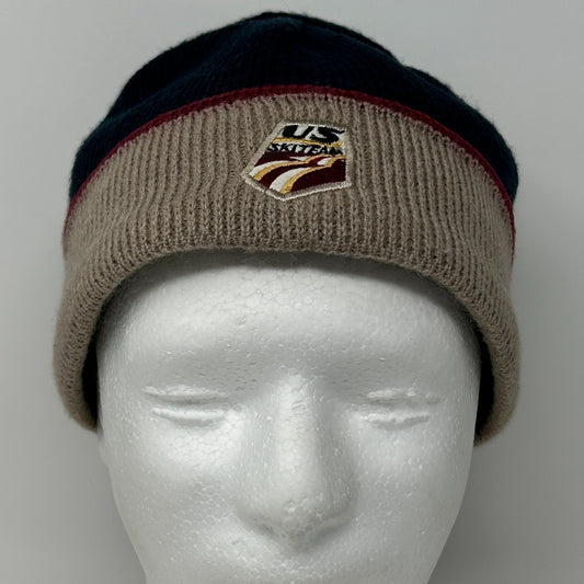 US Ski Team Olympics Beanie Winter Hat Toque Winter Games Skiing Skier Blue - Neon Vintage